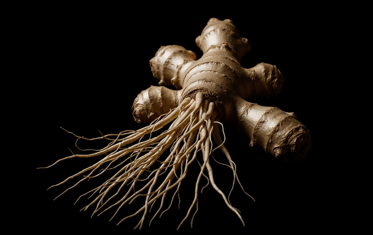 Anatomy of raw Indonesian ginger